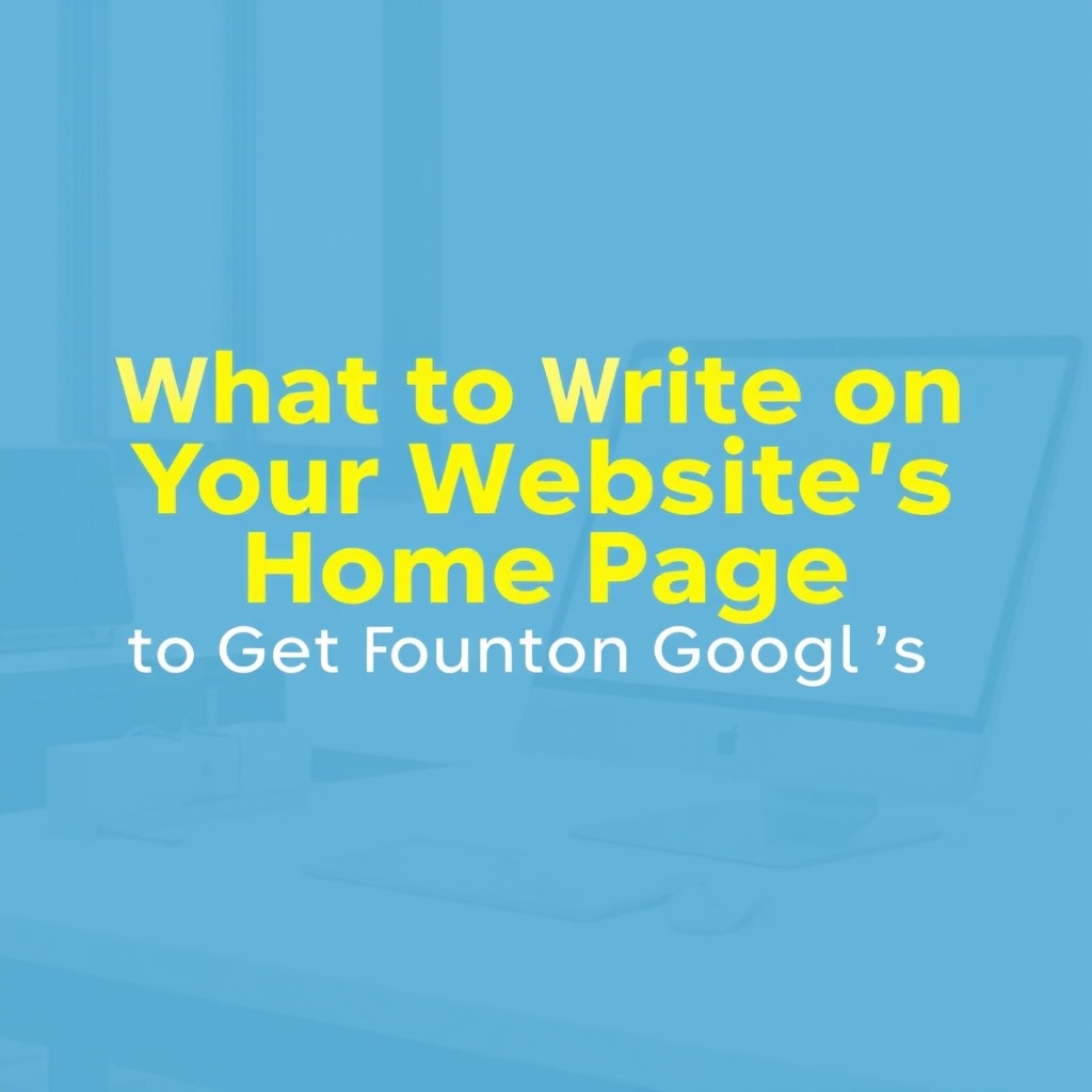 What to Write on Your Website's Home Page to Get Found on Google Locally