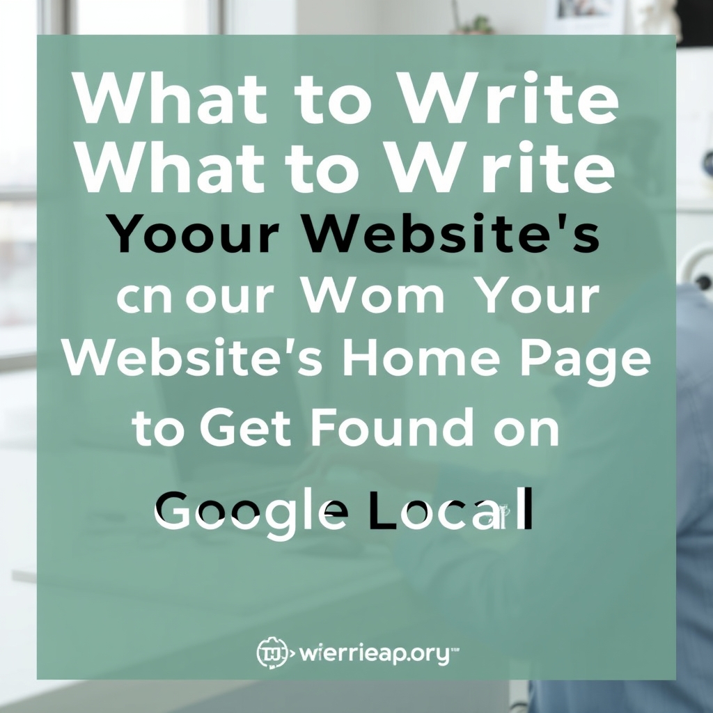 What to Write on Your Website's Home Page to Get Found on Google Locally